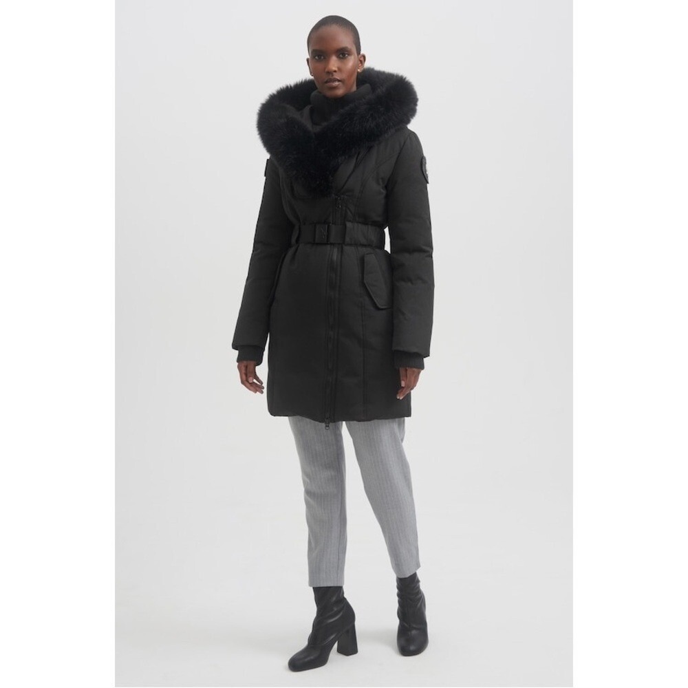NWOT Toboggan Long Sweetheart Parka xs black fur hooded‎